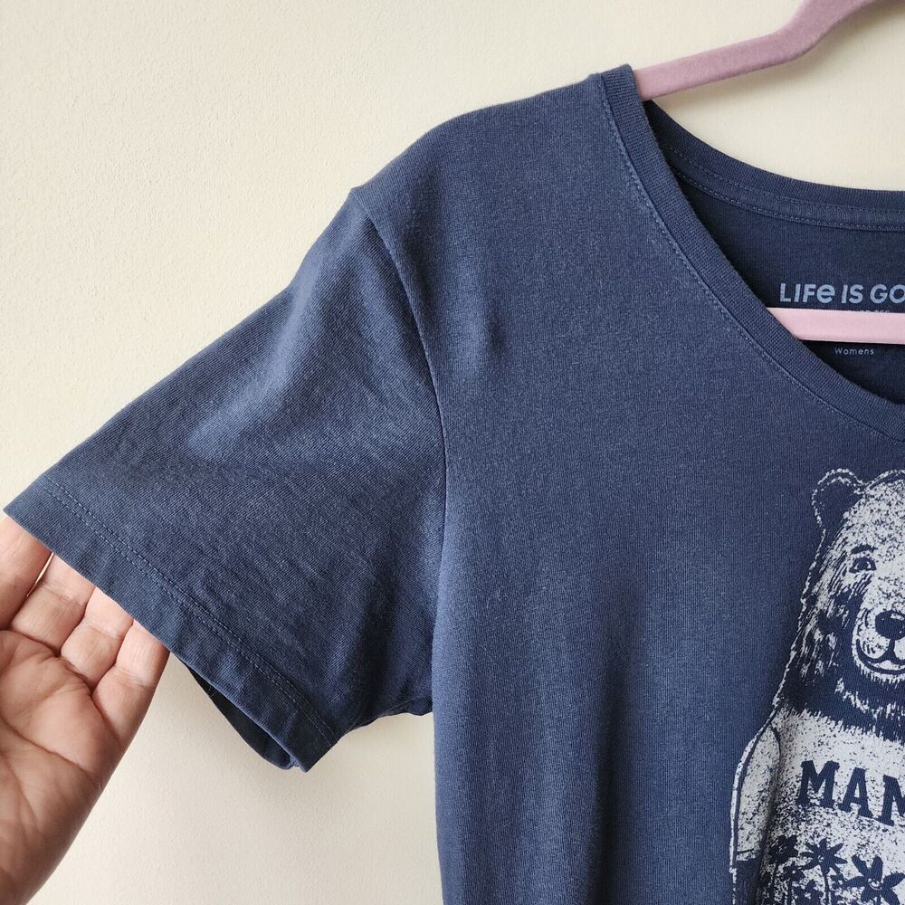 Life Is Good Crusher Tee SIZE SMALL Mama Bear blue short sleeve Casual T shirt - Picture 3 of 7